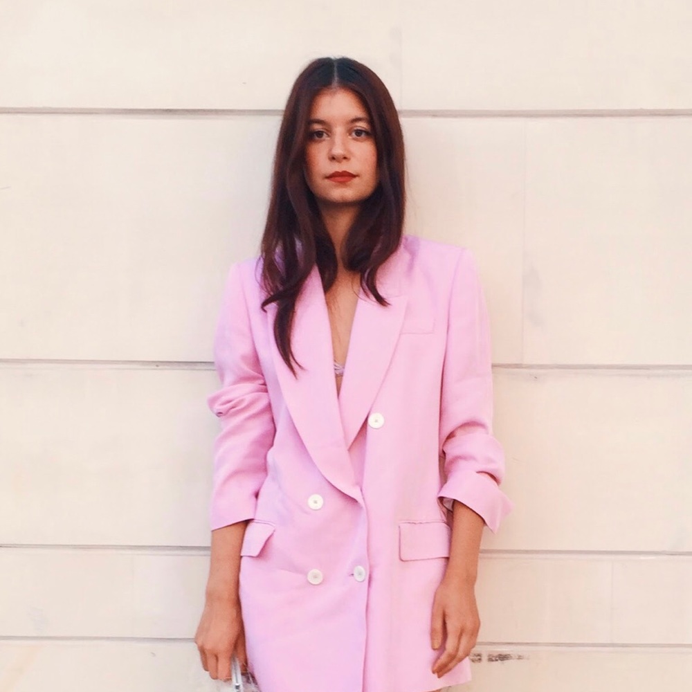 Zara Double Breasted Pink Blazer Bloggers Favorite - Picture 2 of 8